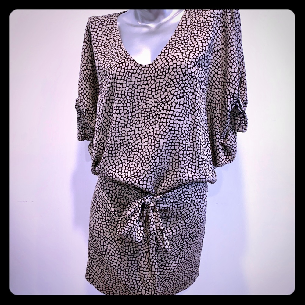 Silk print mini dress